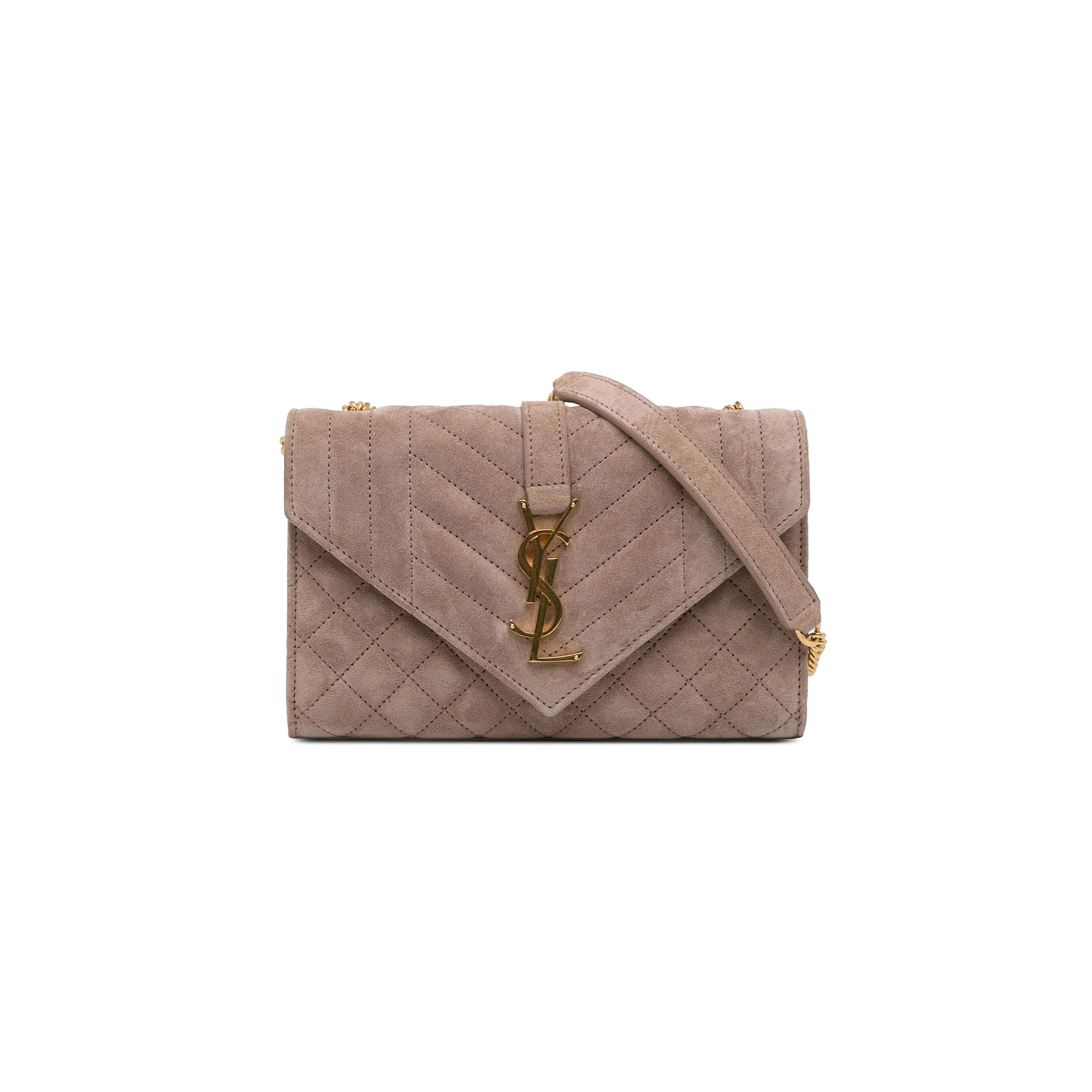YSL ENVELOPE SMALL BAG IN SUDE SHOULDER BAG 5262861217942 (21*13*6cm)